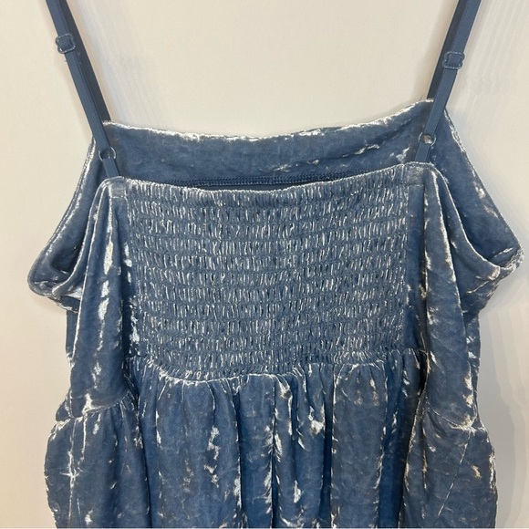 American Eagle Blue Velvet Sleeveless Babydoll Too, Size Small - Picture 5 of 9